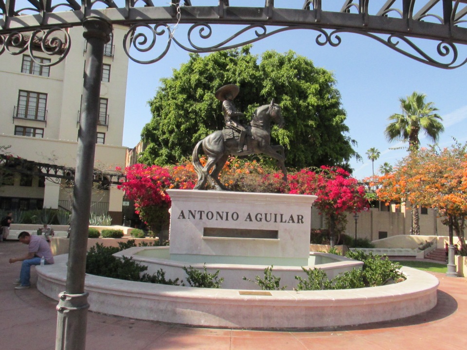 A monument dedicated to L.A.s first Hispanic entertainer, Antonio Aguilar.